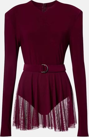 Norma Kamali Belted semi-sheer bodysuit