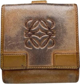 Loewe Pre-owned Leren Portemonnee - Dames - Vintage Accessoires - Bruin - ONE Size - Leer - Vintage