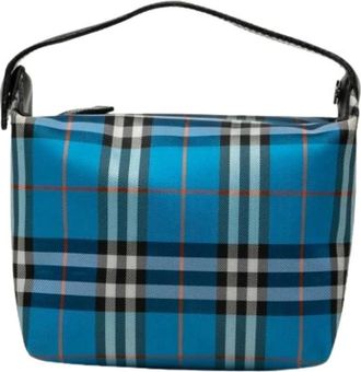 Burberry Borsa Mini Pre-owned in Tela - - Pre-owned - Donna - Blu - ONE SIZE