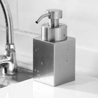 OEM Juego De 1 Dispensador De Jab&oacute;n De Acero Inoxidable 304, 350 Ml, Para Champ&uacute;, Espuma, Loci&oacute;n, Plateado - Crezuo