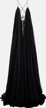 DAVID KOMA Embellished chiffon gown