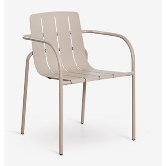 Sklum Pack De 4 Sillas De Jard&iacute;n Apilables Con Reposabrazos En Acero Isoria Sklum