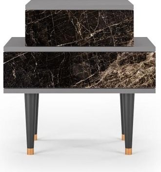 StoryZ Mesita de noche negro 2 cajones L 58 cm