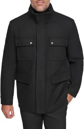 Andrew Marc Dunbar Melton Jacket in Black at Nordstrom Rack, Size Xx-Large