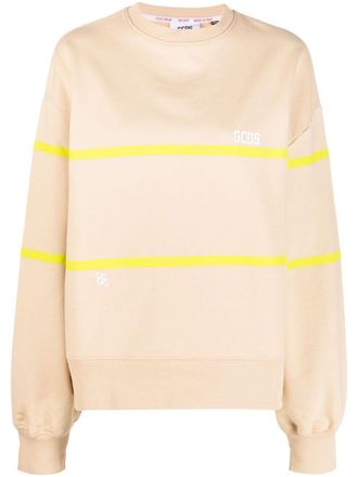 GCDS logo-print cotton sweatshirt - women - Cotton - L - Neutrals
