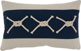 Saro Lifestyle Rope Knots Applique Pillow