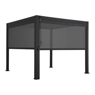 Sweeek P&eacute;rgola bioclim&aacute;tica 3x3m v2 + 2 toldos verticales de 3m, antracita