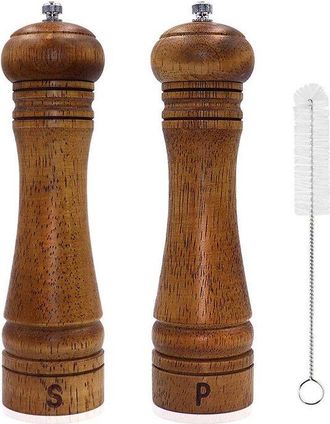 OEM Molinillo De Madera Para Sal Y Pimienta - Grande - 20 Cm - Con Cepillo De Limpieza
