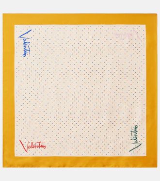 Valentino Sciarpa in twill di seta a pois