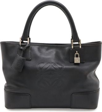 Loewe Black Leather Handbag Tote Bag (Pre-Owned)