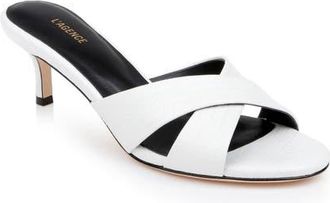 L'agence Aveline Slide Sandal in Ivory Lizard at Nordstrom, Size 8.5