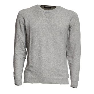 Zanone Round-neck Knitwear, male, Gray, Size: 2XL Round-neck Knitwear