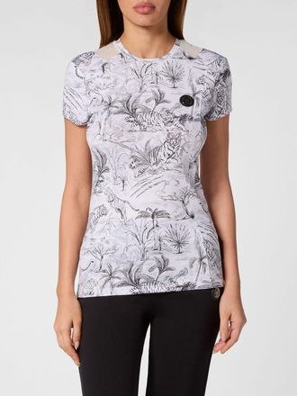 Plein Sport T-shirt girocollo in jersey con logo