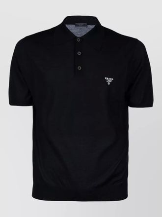 Prada knit polo shirt ribbed collar hem sleeves