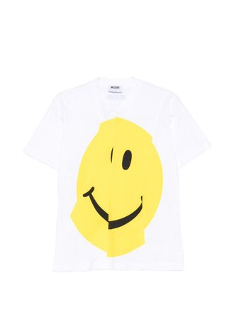 Moschino White Graphic Print Short Sleeve Top