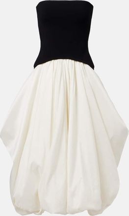 SIMKHAI Abito midi Izzy in taffetà senza spalline