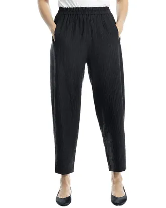 Max Studio Two-Tone Textured Woven Linen-Blend Pant