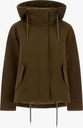 Herno Kurzer Parka aus gewachster Baumwolle