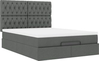 vidaXL Vidaxl - Estructura Cama Otomana Colch&oacute;n Tela Gris Oscuro 140x190cm