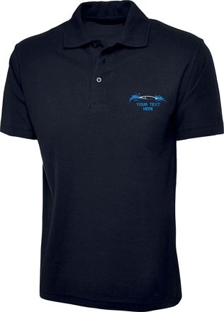 Generic Personalised Embroidered Car Wash Logo Left Chest Polo Shirt Work Wear Car Wash Job Unisex Gift Polo Top (Navy, XXL, xx_l)