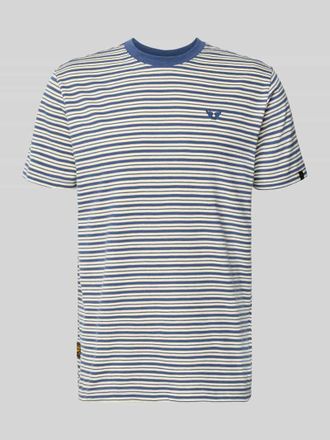 PME Legend T-Shirt im Allover-Look mit Rundhalsausschnitt in Bleu, Gr&ouml;&szlig;e XXXL