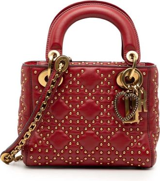Dior Pre-owned Dior Mini Lambskin Cannage Studded Supple Lady Dior 2RD2NR8PJQZ3ZTJI