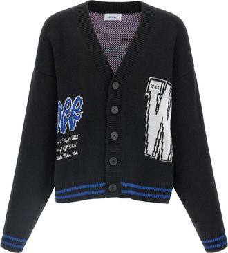 Off-white Glide Diag Cardigan - Heren - Vesten - Zwart - L - Katoen - Truien & Vesten