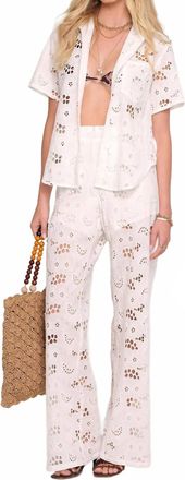 Heartloom Rosie Eyelet Button Front Shirt In Eggshell