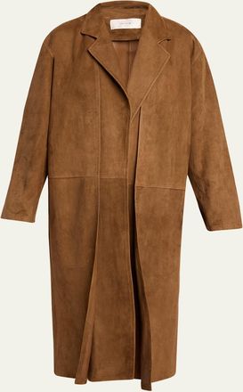 The Row Serenis Layered Suede Open Coat