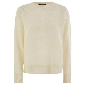 Fabiana Filippi Gezellig Gebreide Pullover Sweater - Dames - Ronde hals truien - Beige - M - Truien & Vesten
