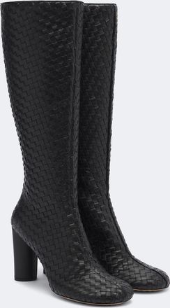 Bottega Veneta Botas altas Cherry de piel Intrecciato