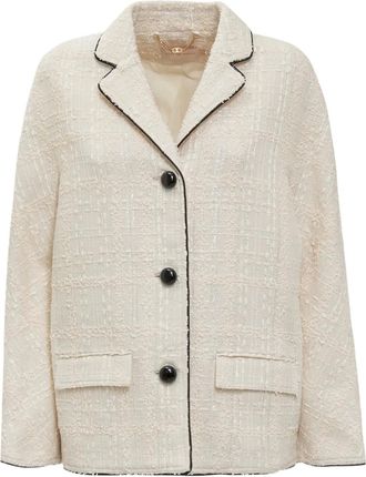 Tory Burch Giacca tartan in tweed - Toni neutri