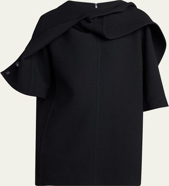 Bottega Veneta Light Double Wool Crepe Top