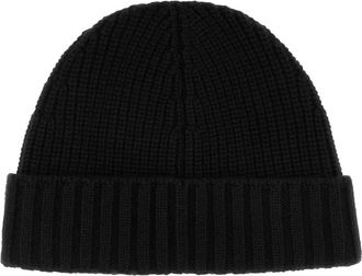Stone Island Black Exterior: Cashmere Cuffie Accessory