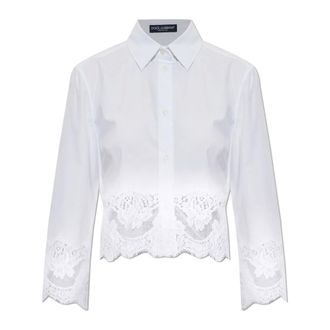 Dolce & Gabbana Camicia con dettagli in pizzo - - Blouses & Shirts - Donna - Bianco - XS