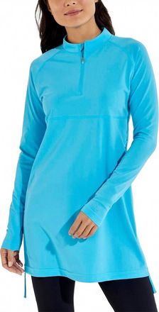 Coolibar Hokulani Ruche Swim Shirt In Antigua Blue
