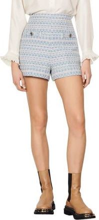 Sandro Cyril Tweed Shorts in Bleu/rose at Nordstrom Rack, Size 10 Us / 42 Fr
