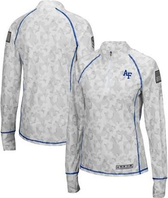 Colosseum Womens Colosseum White Air Force Falcons OHT Military Appreciation Officer Arctic Camo Fitted Lightweight 1/4-Zip Jacket at Nordstrom, Size Xx-Large