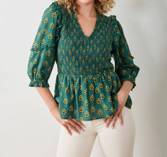 Printfresh Myrtle Blouse In Green Floral