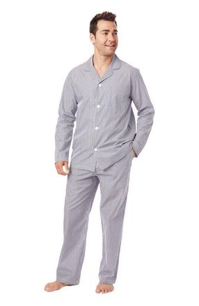 The Cats Pajamas Mens Luxe Pima Pajama in East Side Navy at Nordstrom, Size Small