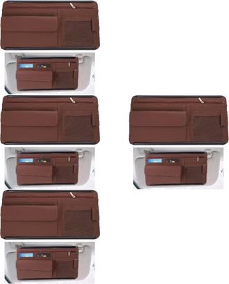 OEM Juego De Almacenamiento De 4 Piezas Ajustables De Color Marr&oacute;n Para Parasol Con Soporte Para Gafas