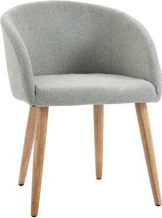 HOMCOM Homcom - Silla De Comedor Tapizada En Lino Sint&eacute;tico Con Asiento Acolchado Y Patas De Madera Silla De Ocio Moderna Para Sal&oacute;n Dormitorio 55x58x74 Cm