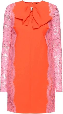 Elisabetta Franchi Korte Jurk Ab 99497E2-Z07 - Dames - Korte kleedjes - Oranje - XS - Leer - Kleedjes