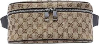 Gucci Pre-owned Canvas Belt Bag - Dames - Vintage Heuptassen - Beige - ONE Size - Vintage