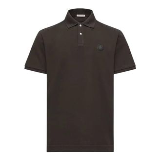 Moncler Polo met logopatch van katoenpiqu&eacute; - Heren - Tops - Groen - Maat: 2XL Katoen