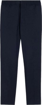 Ami Blauwe Wol Straight Leg Broek - Heren - Slim Fit Broeken - Blauw - S - Wol - Broeken