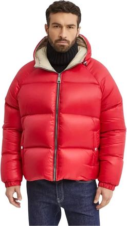 Khrisjoy Rode Puffer Jas met Capuchon - Heren - Gewatteerde jassen - Rood - S - Jassen