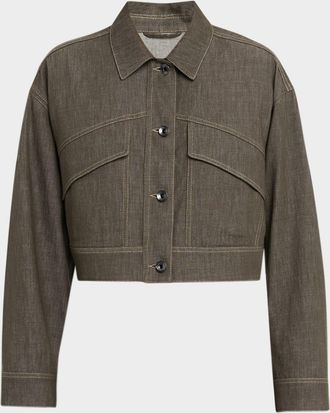 Brunello Cucinelli Denim Cropped Jacket