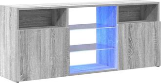 vidaXL Vidaxl - Mueble De Tv Con Luces Led Gris Sonoma 120x30x50 Cm