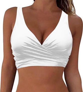 Generic Bikini BH Damen Bademoden Bikinioberteil Große Brüste Damen Push up Bikini Top Gepolstert Swimsuit Bra Sport BH Trocknend Padded Neckholder Rückenfrei